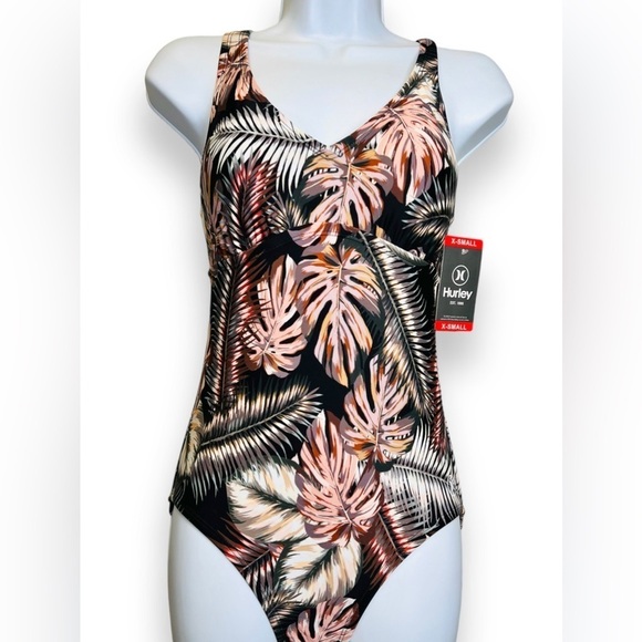 Hurley Other - Hurley | One Piece Palm Tree Print Cross Back Swimsuit Sz XS